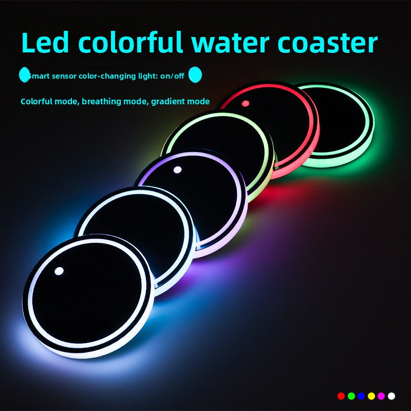 Automatic Sensor LED Car Cup Coaster Anti-Slip Mat