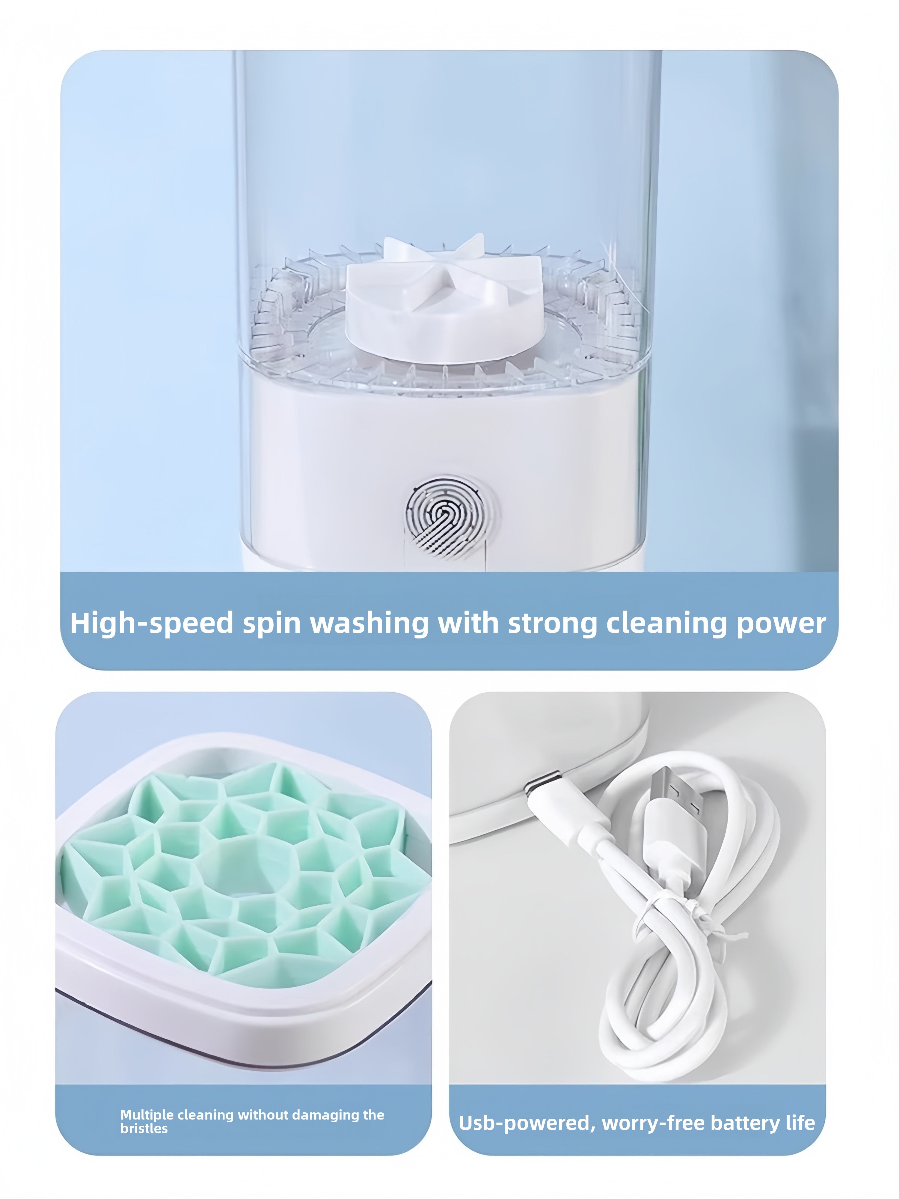 Automatic Makeup Brush Cleaning Tool with Drying Function