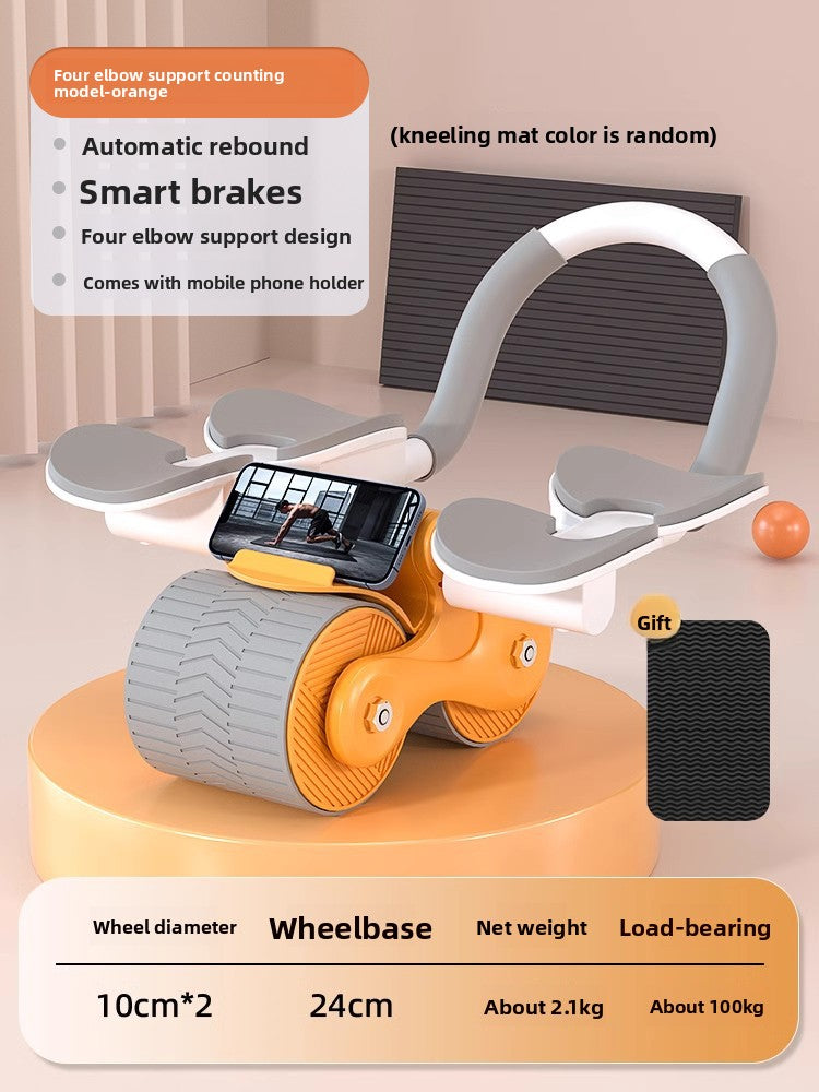 Automatic Rebound Abdominal Wheel with Elbow Support for Home Fitness