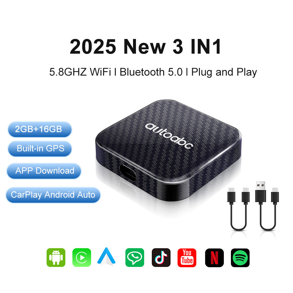 Wireless CarPlay AI Box for Android Auto with Streaming Apps