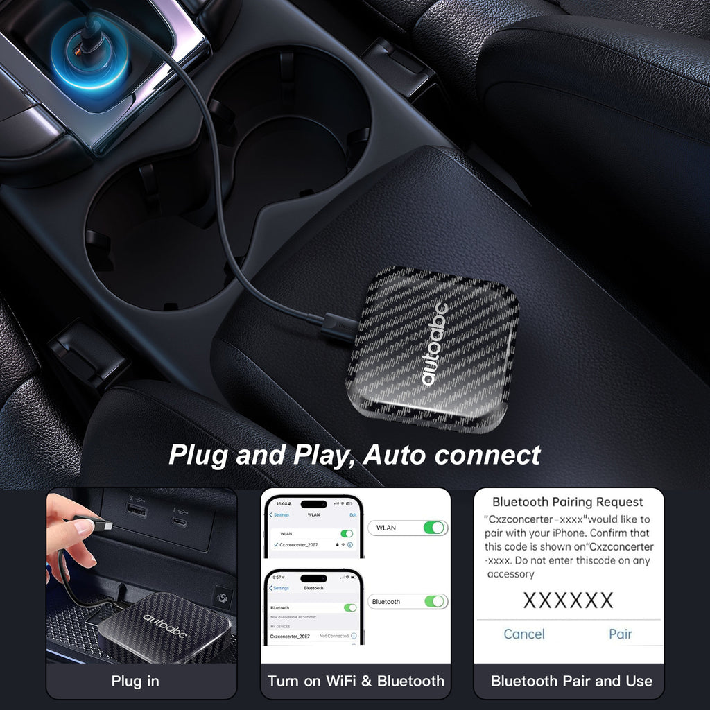 Wireless CarPlay AI Box for Android Auto with Streaming Apps