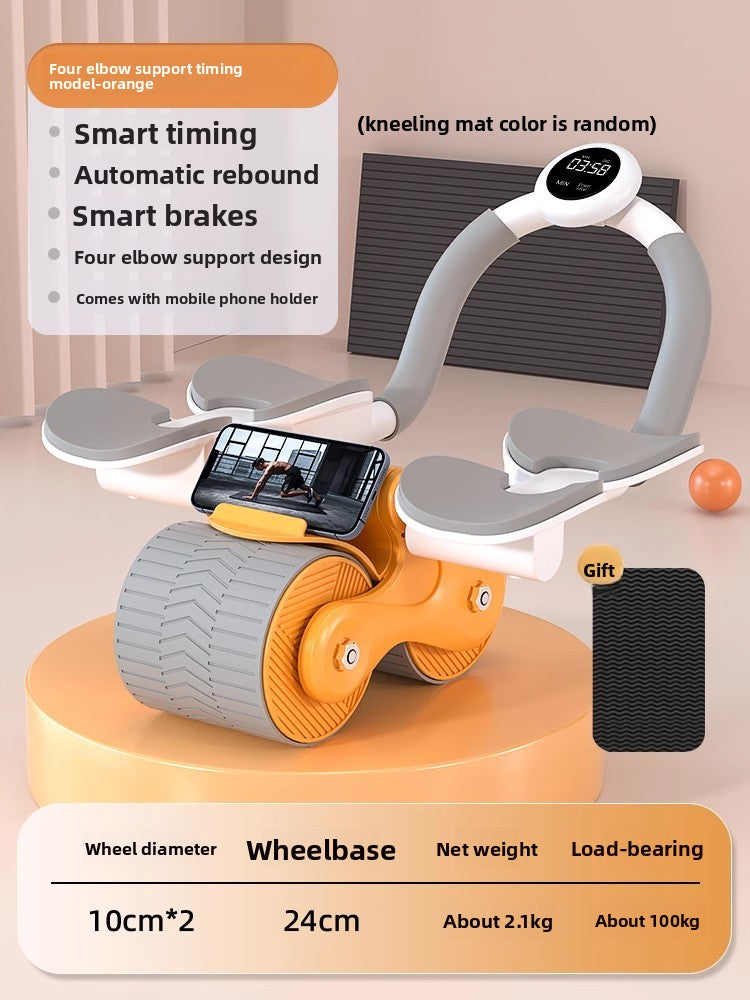 Automatic Rebound Abdominal Wheel with Elbow Support for Home Fitness